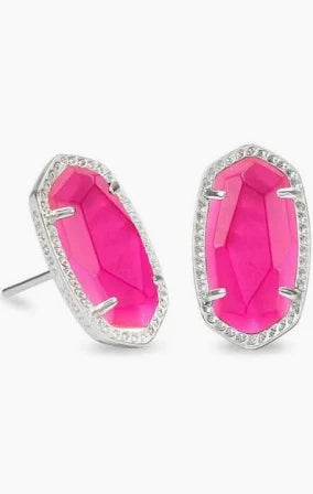 Kendra Scott Silver Ellie Stud Earrings in Azalea Illusion