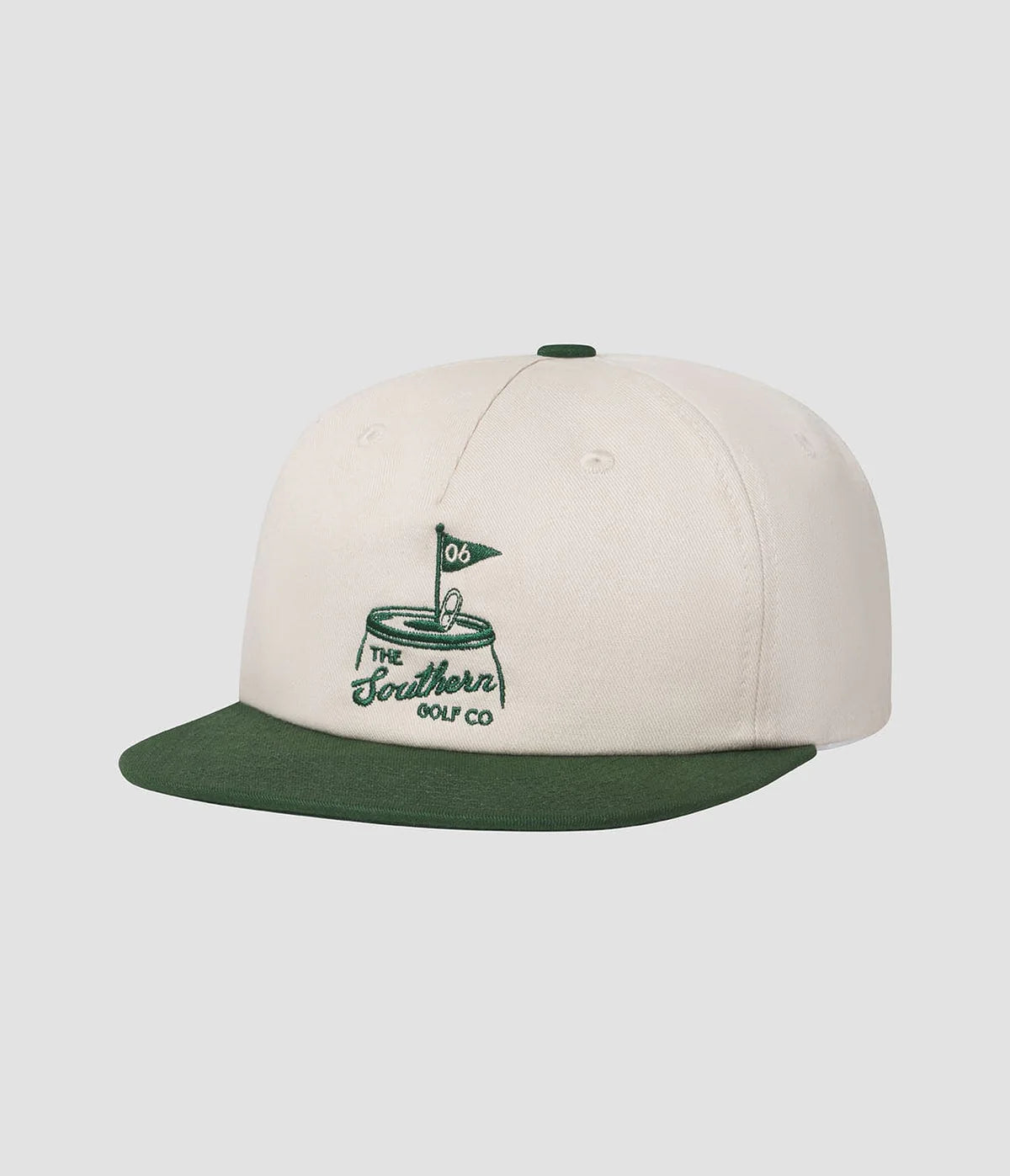 Southern Shirt Two Tone 5 Panel Snapback in Off White