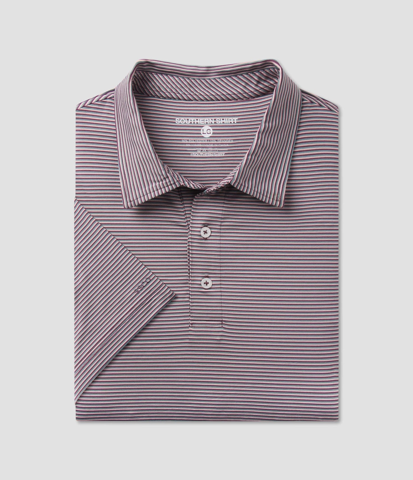 Southern Shirt Largo Stripe Polo- Mulberry