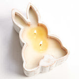 Lux Fragrances Hyacinth 2 Wick Wood Rabbit Bowl Candle