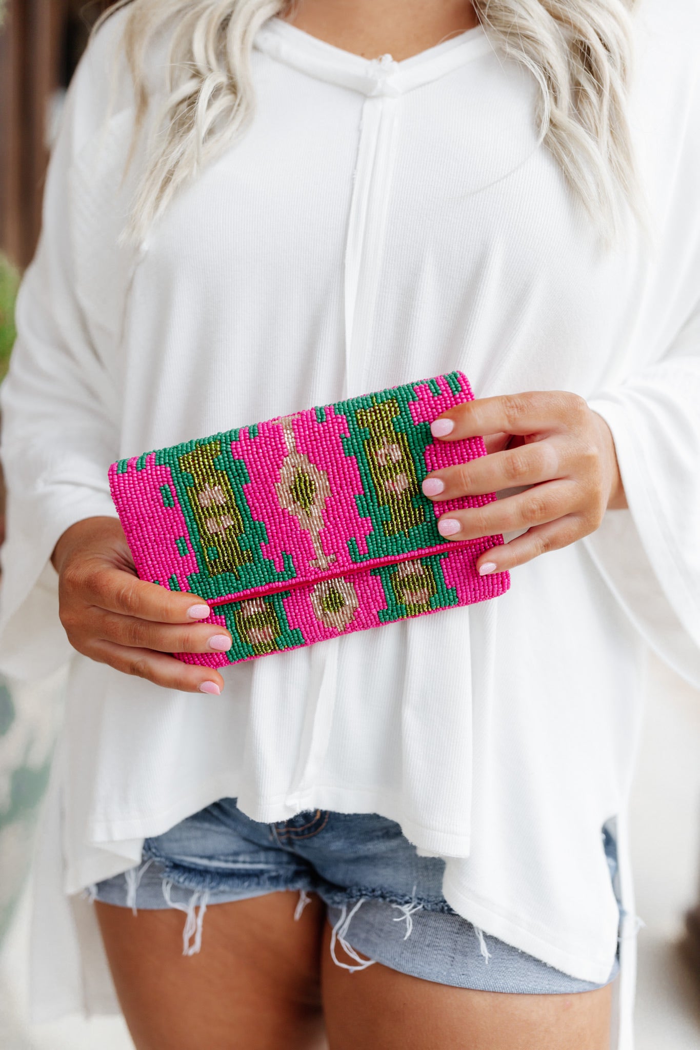 Fuchsia Mini Clutch Bag