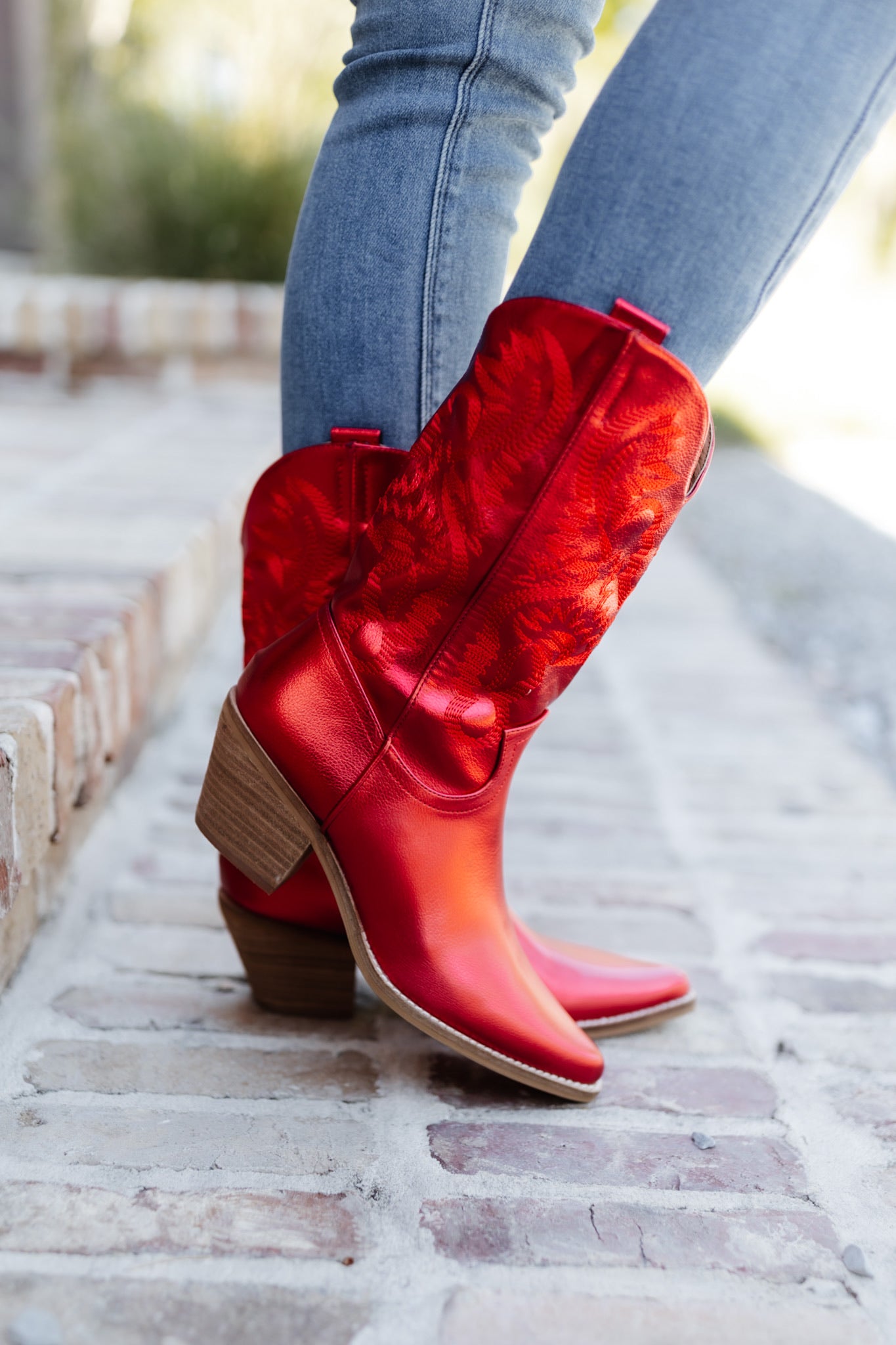 Red Metallic Cowgirl Boots