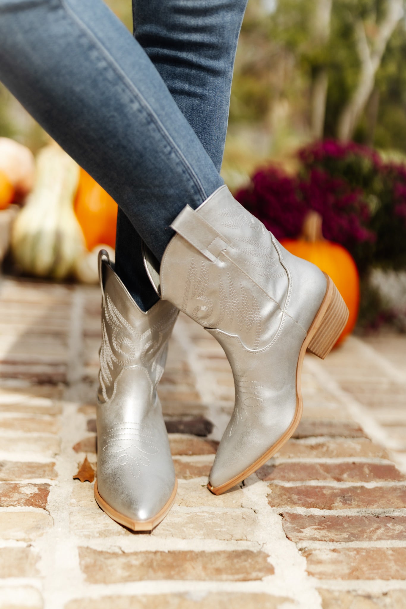 ShuShop Zahara Silver Cowgirl Boot