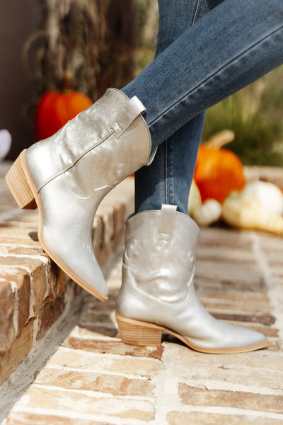 ShuShop Zahara Silver Cowgirl Boot