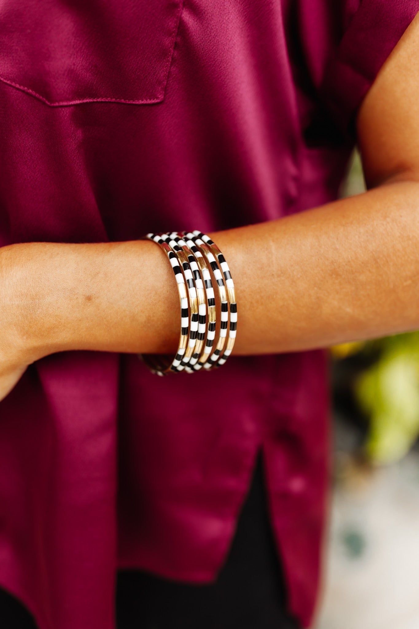 BuDhaGirl Black Veda Enamel Bangle Bracelets - Set of 6