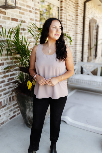 Textured Flowy Pocket Tank