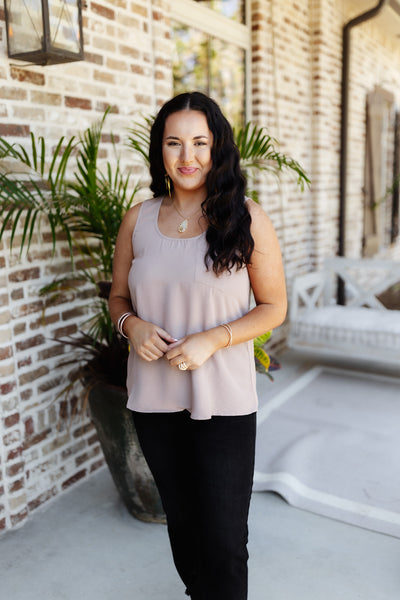 Textured Flowy Pocket Tank