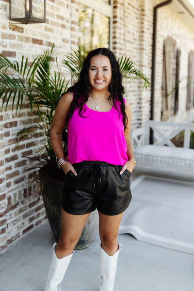 Textured Flowy Pocket Tank