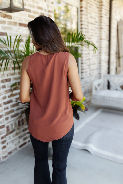 Textured Flowy Pocket Tank