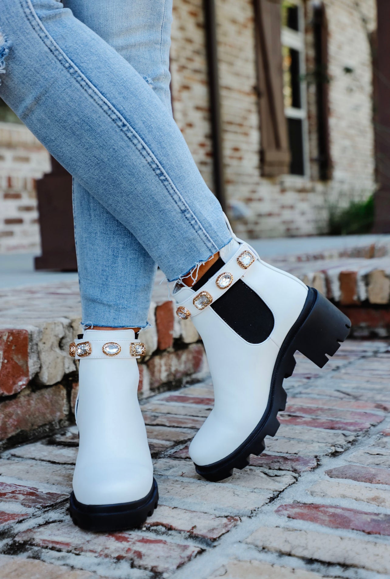 Steve Madden White Amulet Boots