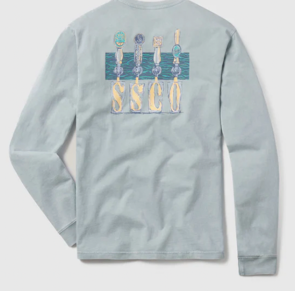 Southern Shirt Long Sleeve Tapped Out Tee - Sea Spray