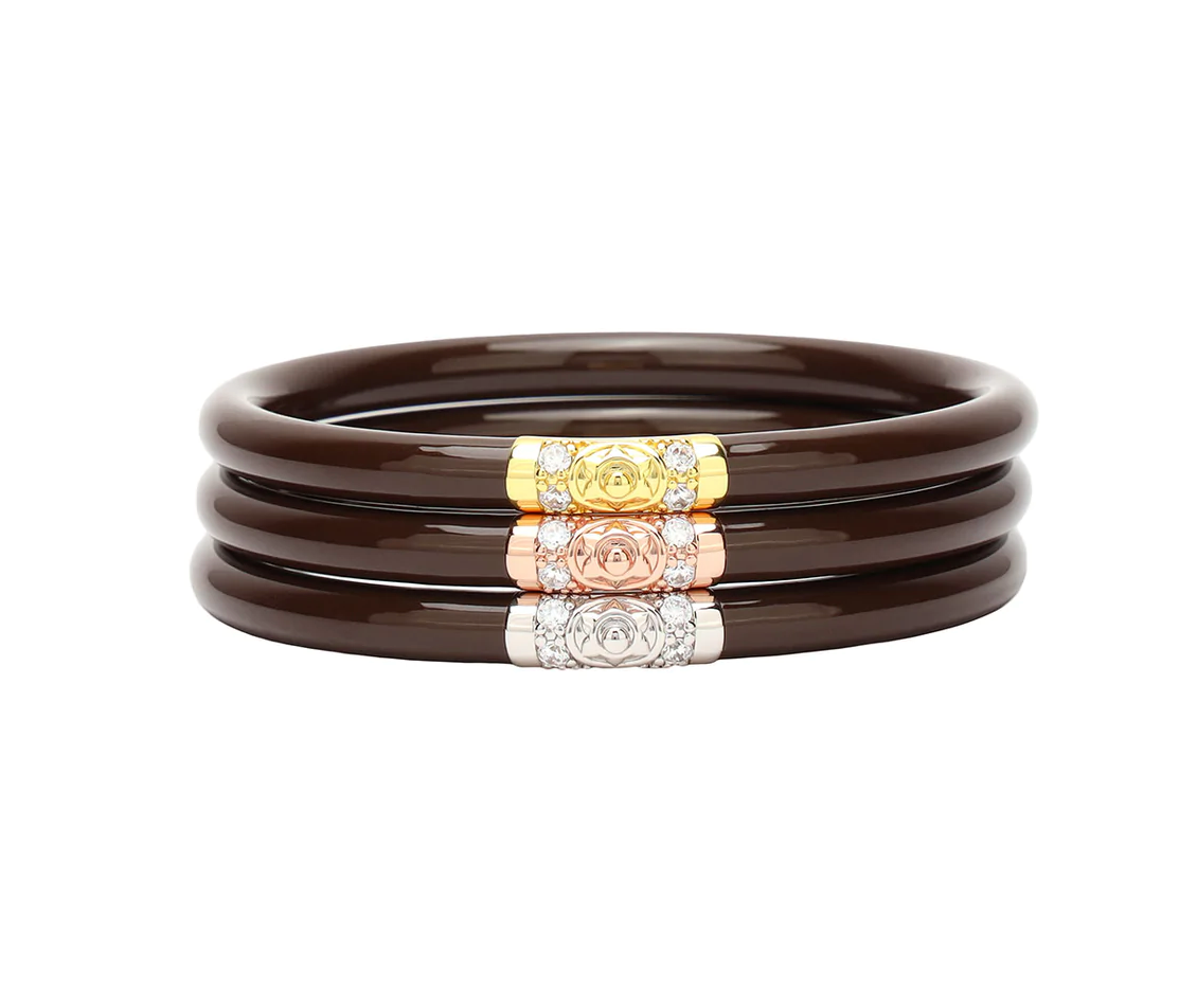 BuDhaGirl Three Kings Chocolate All Weather Bangles - Set of 3