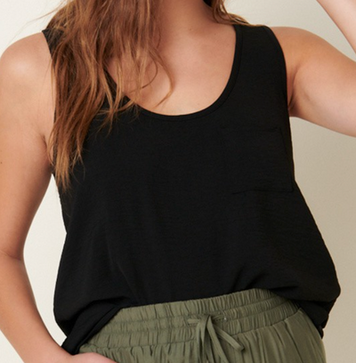 Textured Flowy Pocket Tank