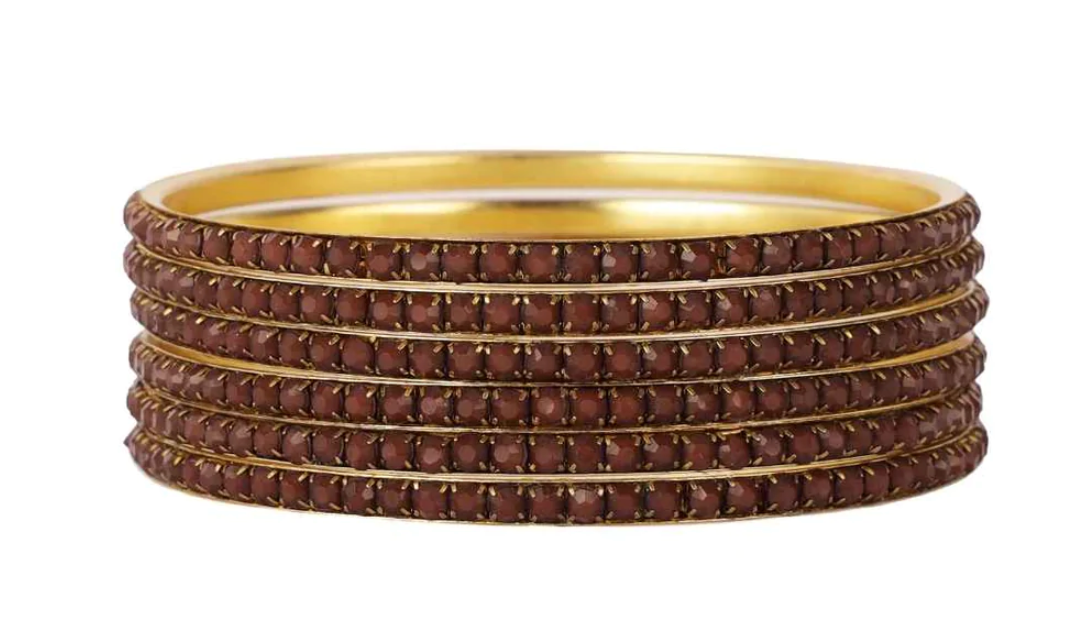 BuDhaGirl Devi Tabac Bangle Bracelets - Set of 6