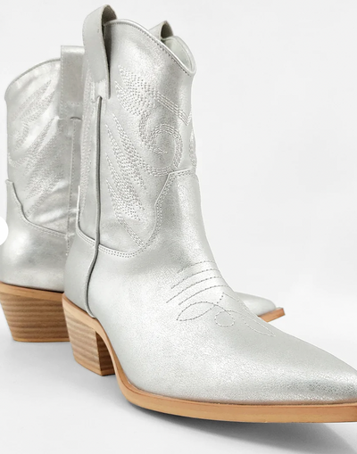 ShuShop Zahara Silver Cowgirl Boot