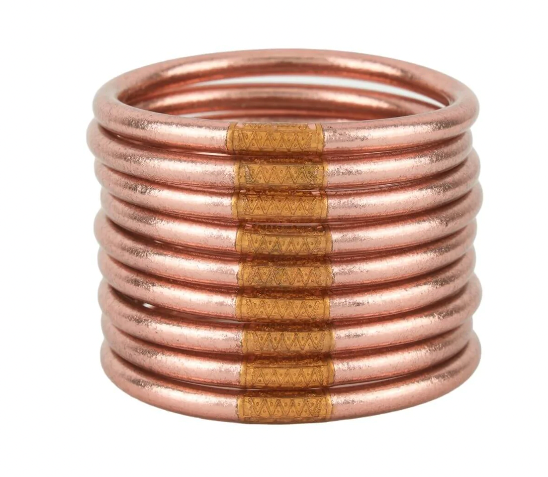 BuDhaGirl Rose Gold All Weather Bangles - Set of 9