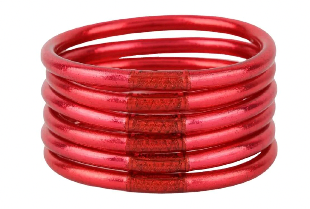 BuDhaGirl Red All Weather Bangles - Set of 6