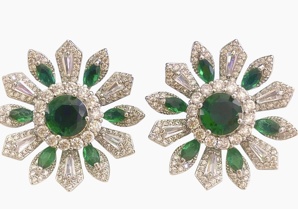 Gemelli Ari Earrings - Emerald