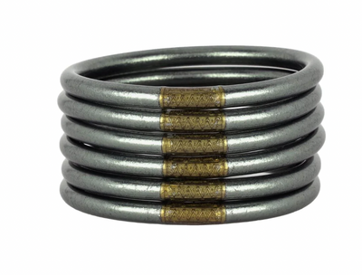 BuDhaGirl Graphite All Weather Bangles - Set of 6