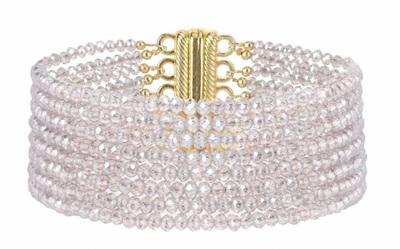 BudhaGirl Meghan 5 Strand Crystal Bracelet - Smoke