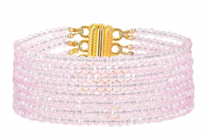 BudhaGirl Meghan 5 Strand Crystal Bracelet - Pink