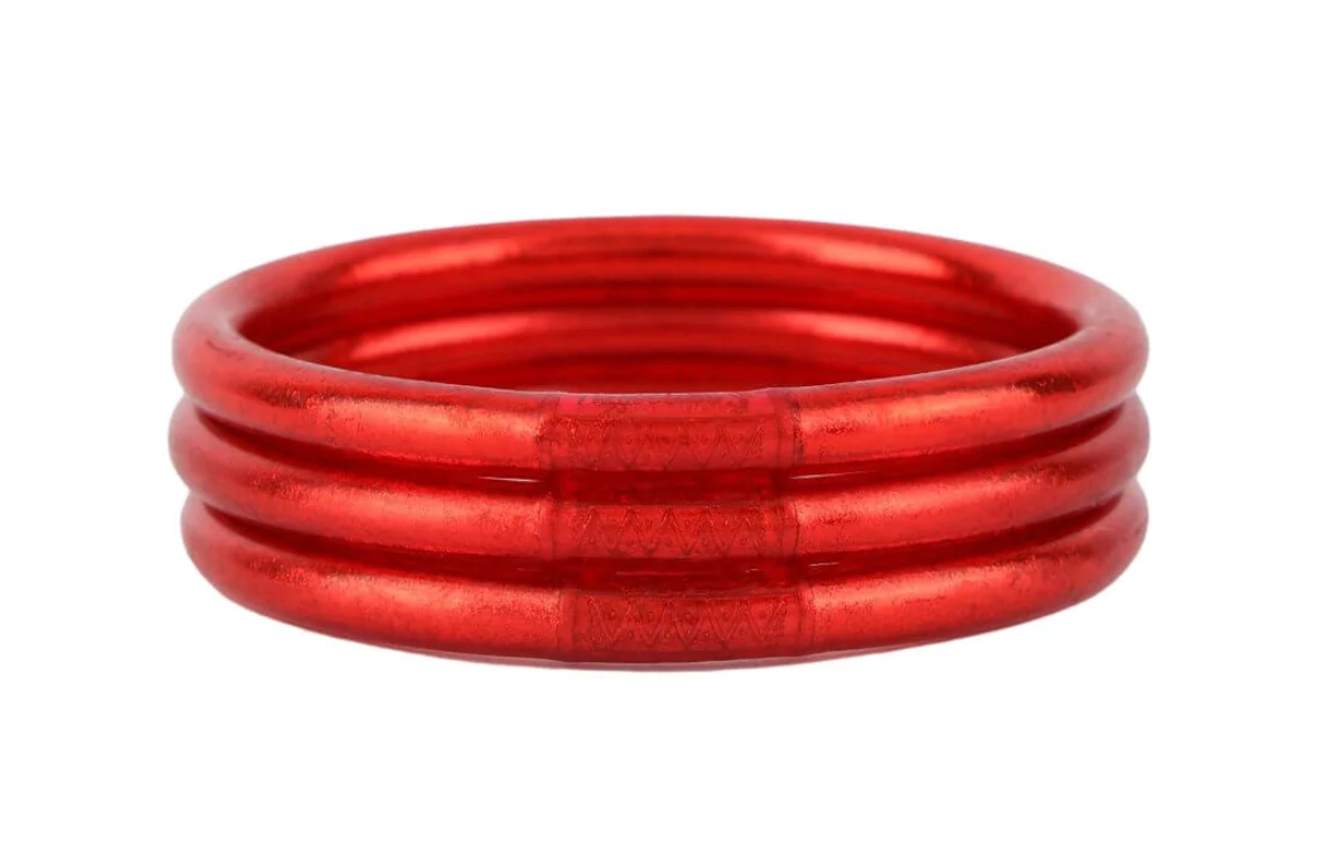 BudhaGirl Crimson All Weather Bangles - Set of 3