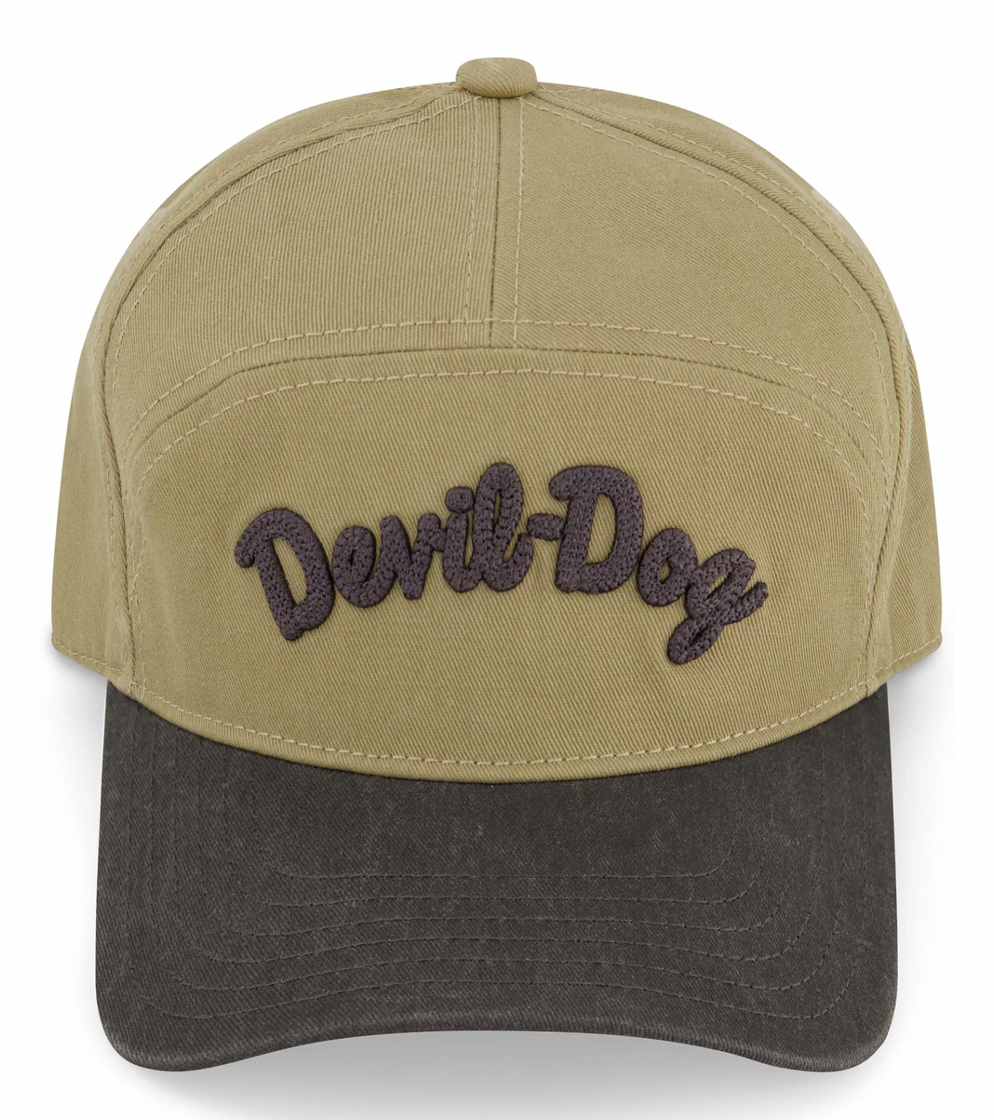 Devil Dog Men's Hat Retro Khaki