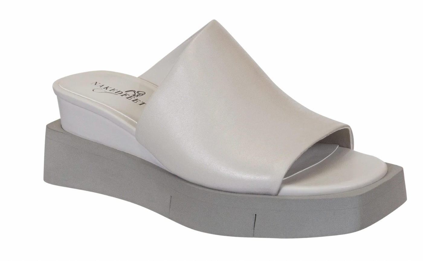 NakedFeet Infinity Wedge Sandal in Mist