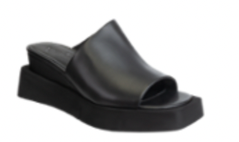 NakedFeet Infinity Wedge Sandal in Black