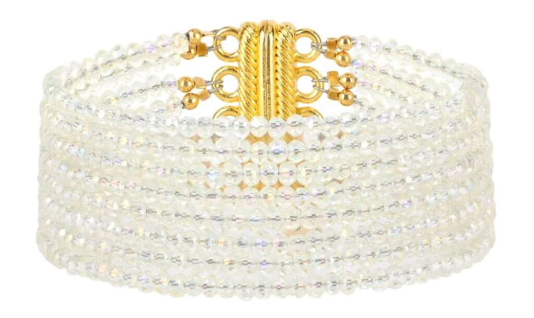 BudhaGirl Meghan 5 Strand Crystal Bracelet - Clear