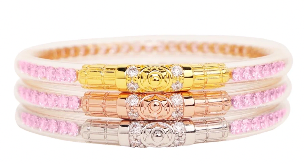 BuDhaGirl Three Queens All Weather Bangles - Petal Pink