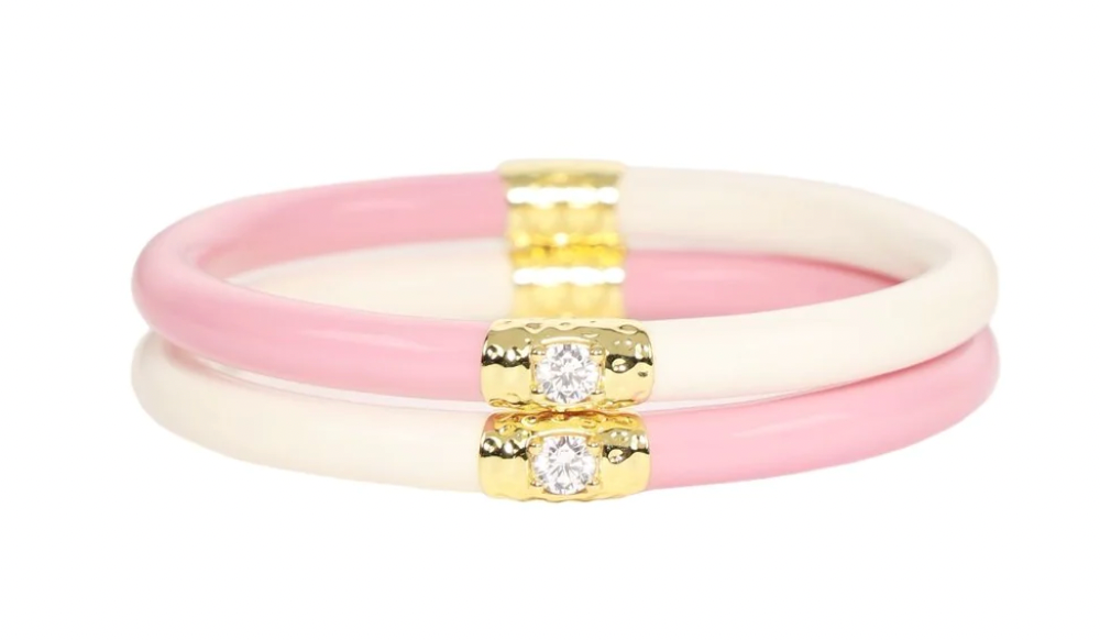 BuDhaGirl Pink/Ivory Yin & Yang All Weather Bangles