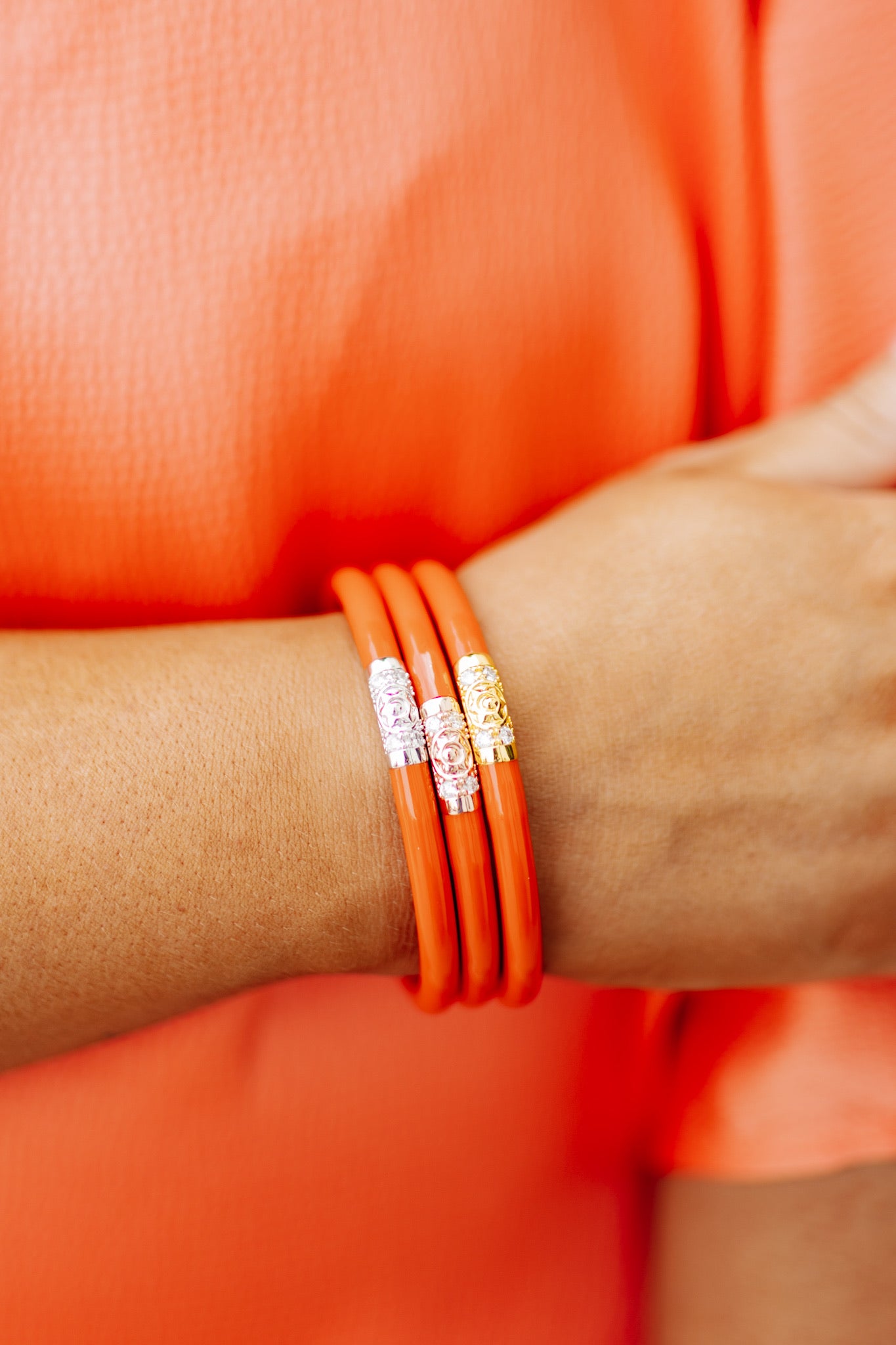 BuDhaGirl Three Kings All Weather Bangles - Coral