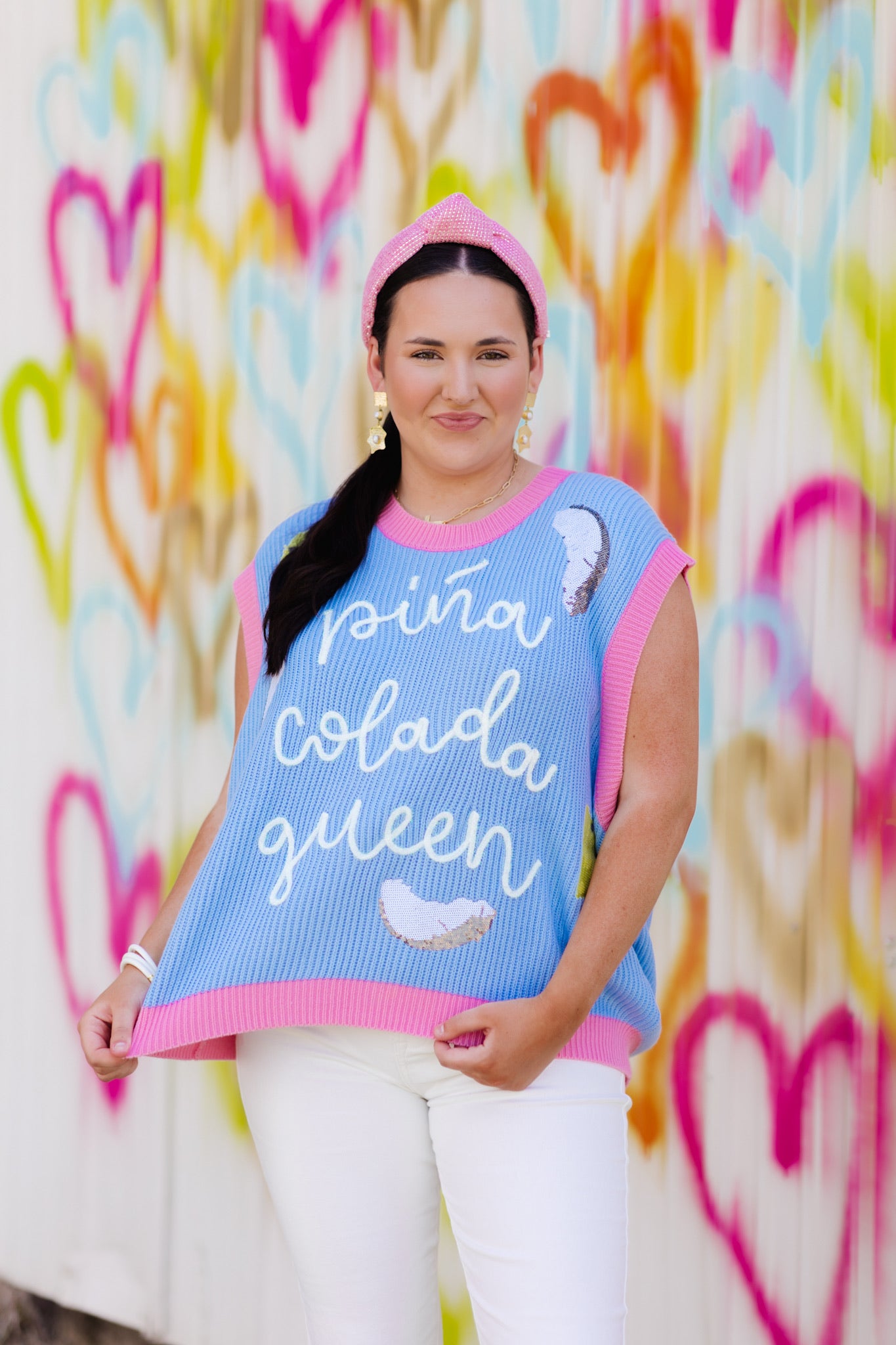 Queen Of Sparkles Pina Colada Queen Sweater Top