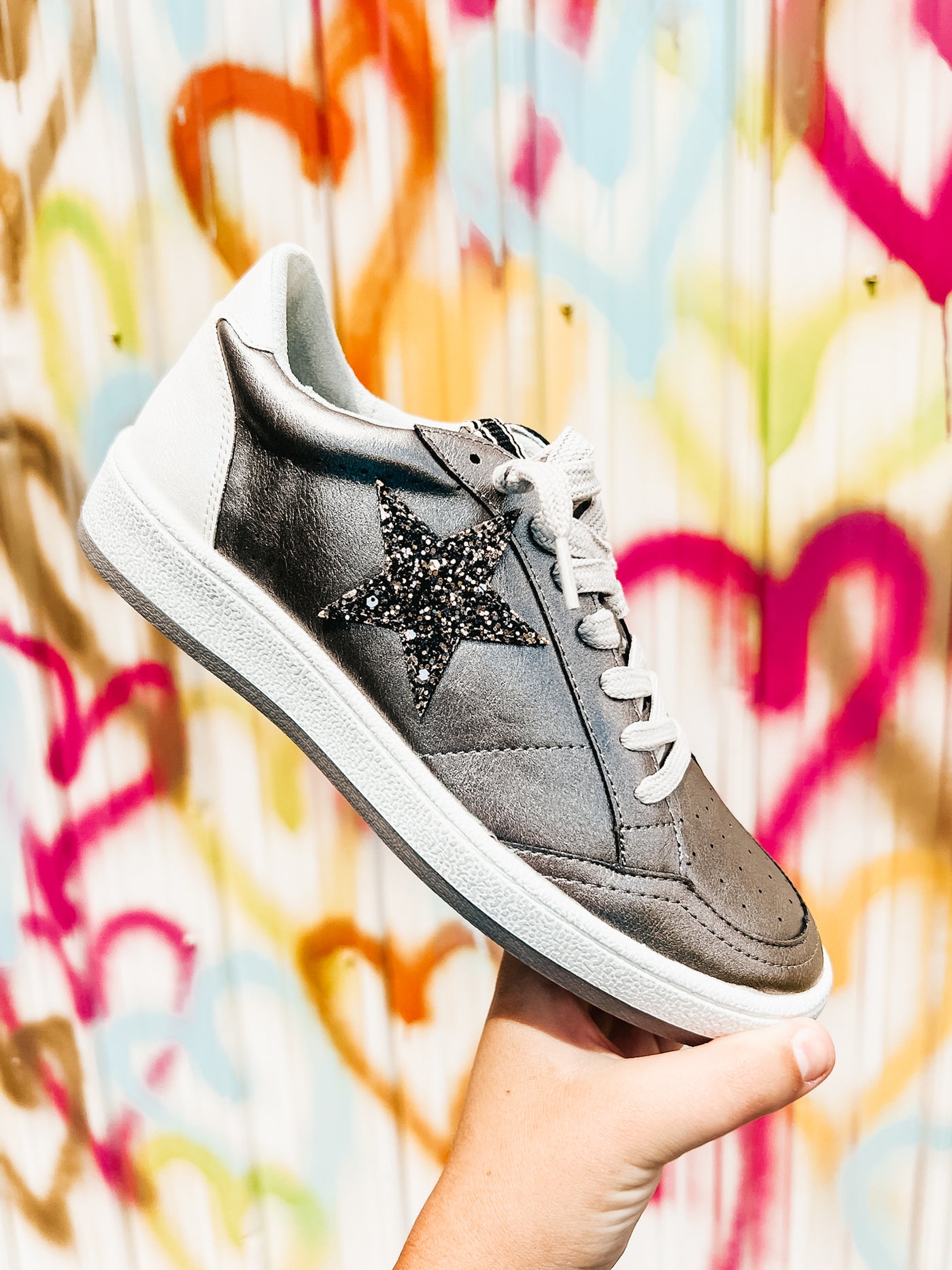 ShuShop Paz Gunmetal Metallic Sneaker