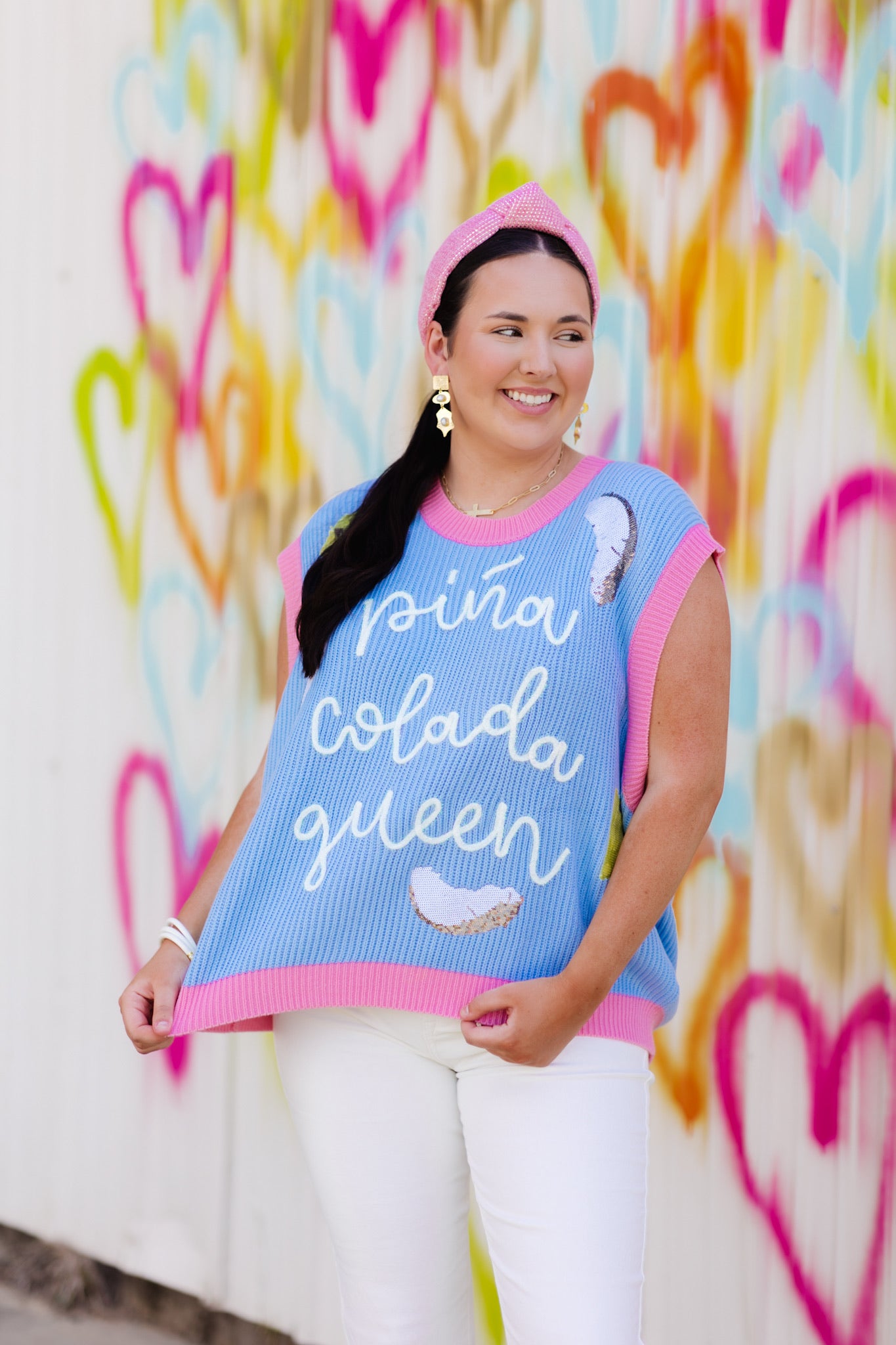 Queen Of Sparkles Pina Colada Queen Sweater Top