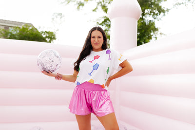 Queen Of Sparkles White Multi Wine Glass Tee