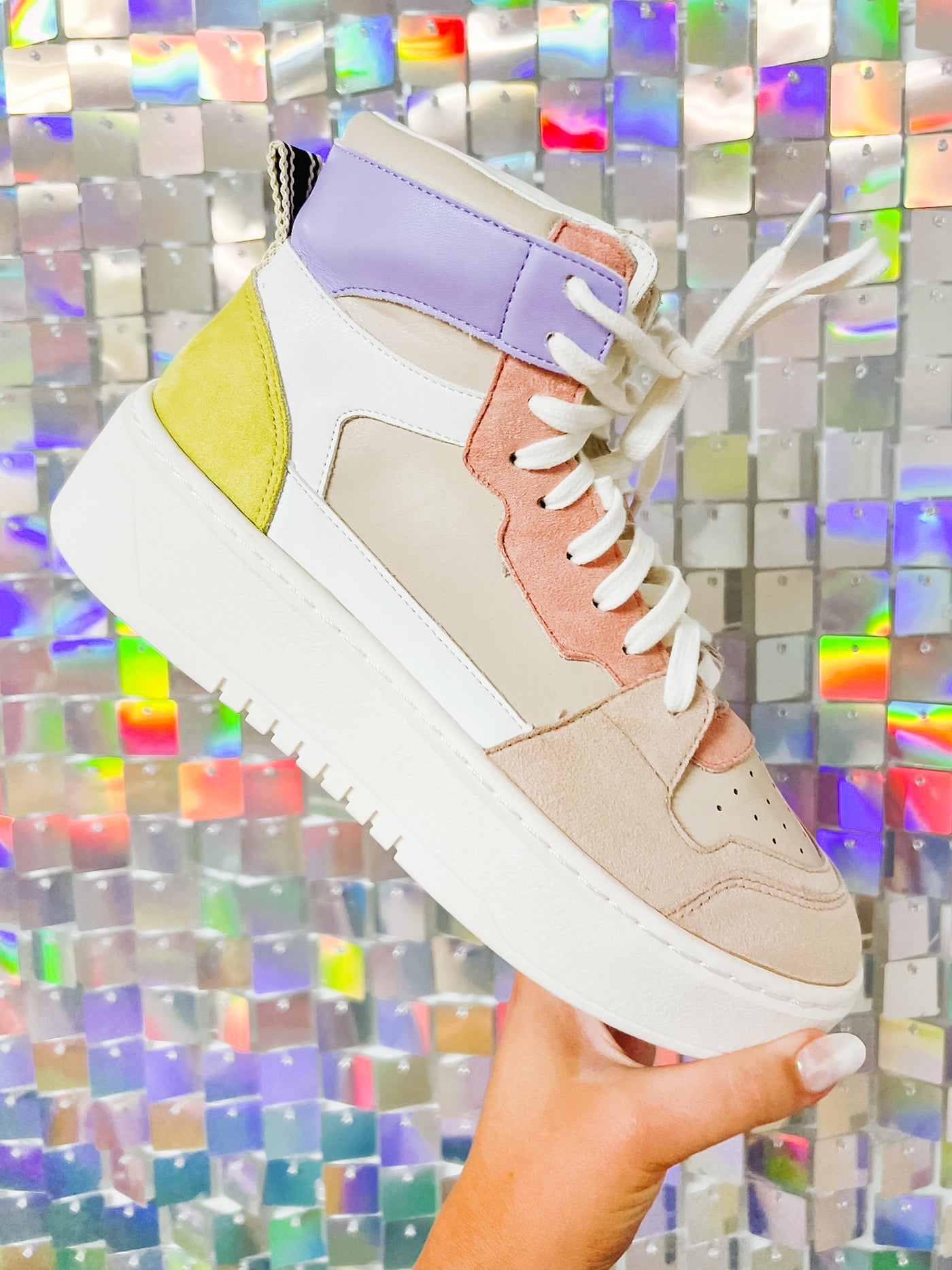 ShuShop Sinead High Top Sneakers in Lilac