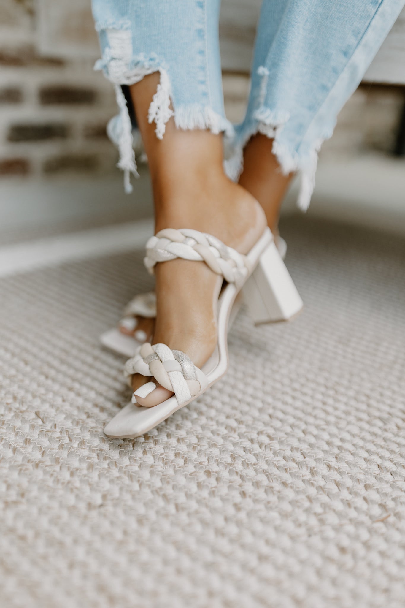 Dolce Vita Ivory Multi Braided Heels