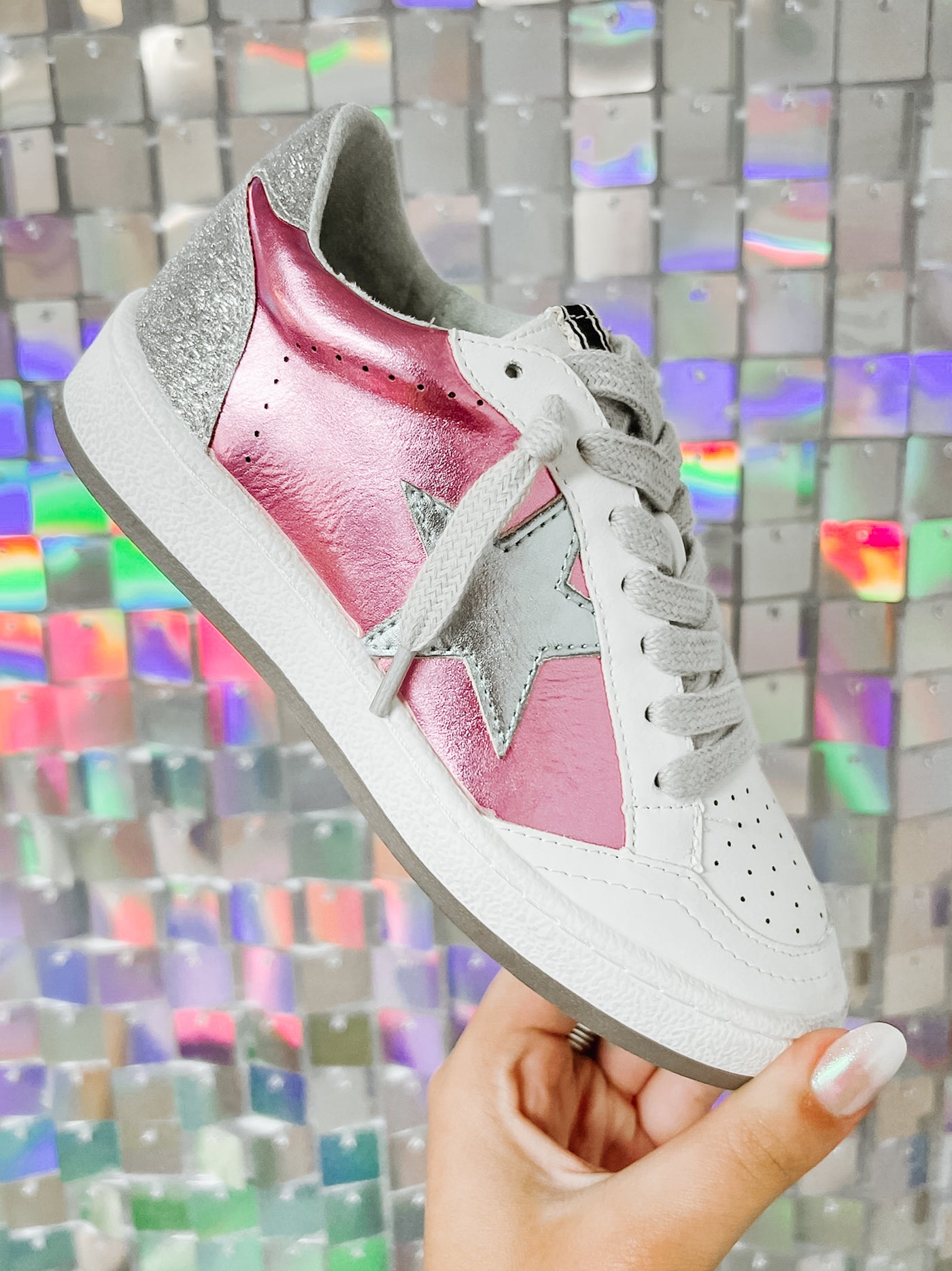 ShuShop Paz Kids Sneaker in Metallic Pink