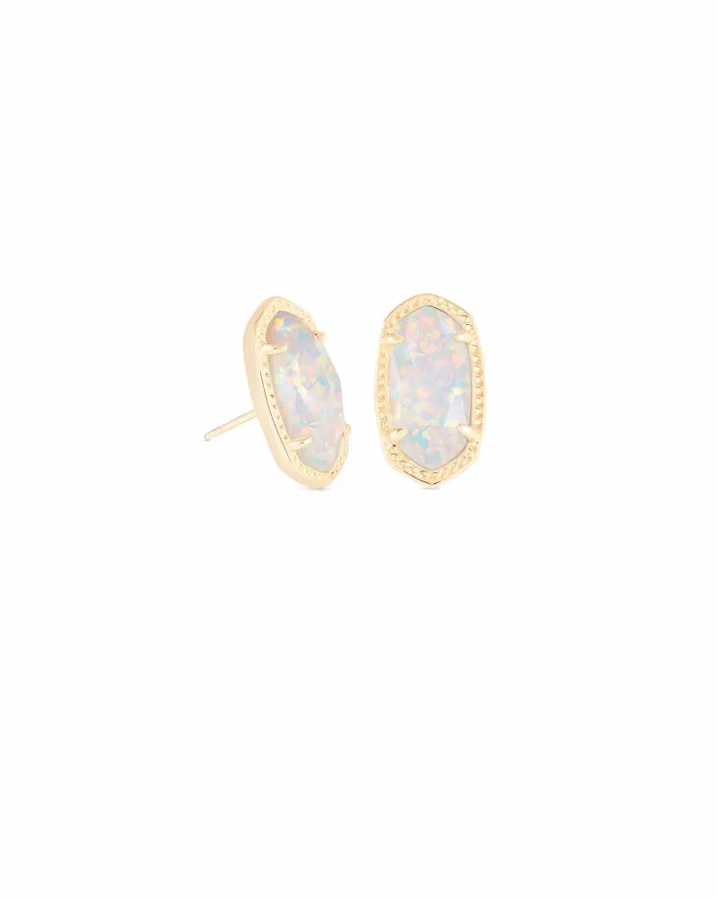 Kendra Scott Ellie Gold Studs in White Opal