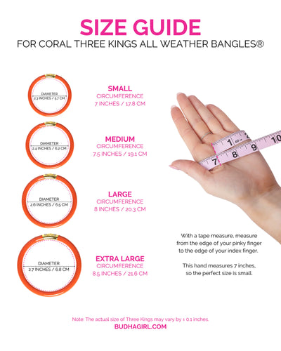 BuDhaGirl Three Kings All Weather Bangles - Coral